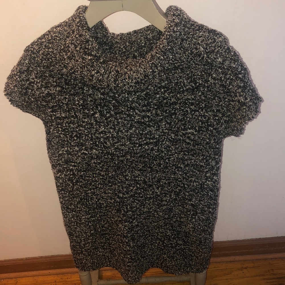 On Fire Gold and blue Cowl Neck Sweater